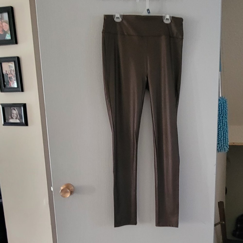 Brown Wet Look Pants Style 2